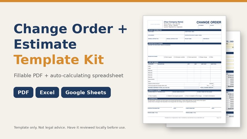 Change Order + Estimate Kit cover