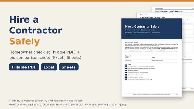 Hire a Contractor Safely Checklist cover