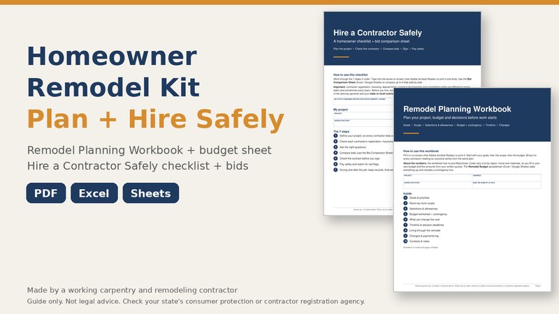 Homeowner Remodel Kit cover