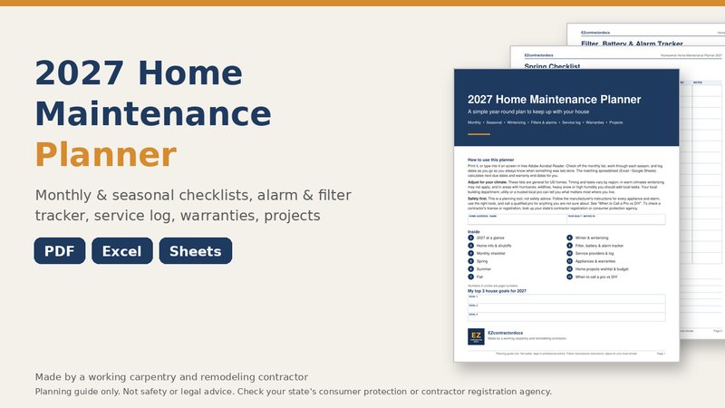 2027 Home Maintenance Planner cover