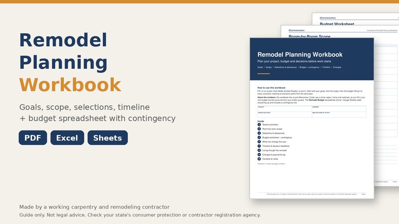Remodel Planning Workbook cover