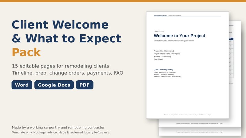 Client Welcome Pack cover